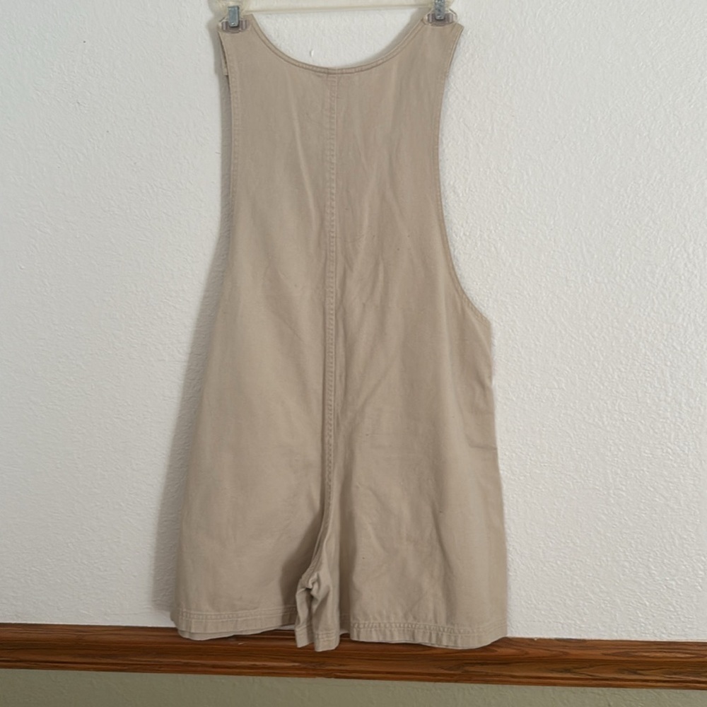Vintage 90s Haik’s Khaki Hand-painted Giraffe Denim Shortalls Jumper Medium - Picture 6 of 8